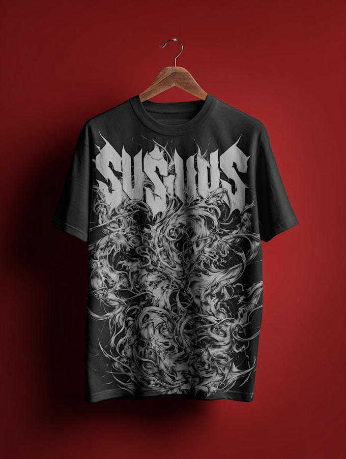 make a linocut t shirt design for brand