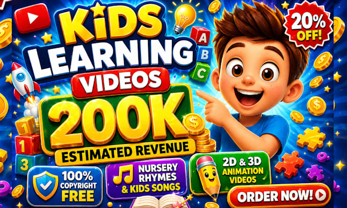 create kids learning videos for youtube channel