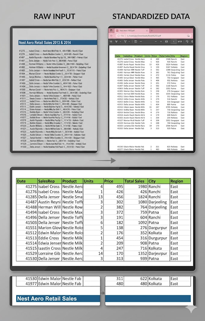 do professional excel data cleaning and data entry