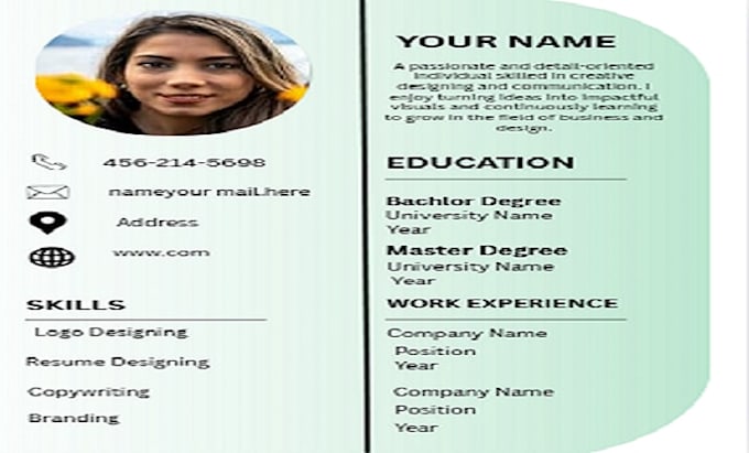design a professional resume and CV