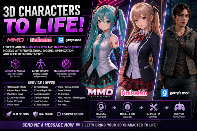 do mmd model koikatsu garrys mod 3d model rigging 3d model fix
