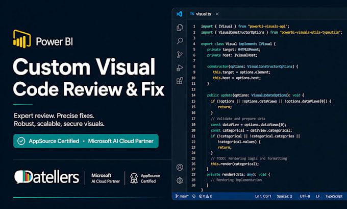 review, fix, and polish your power bi custom visual source code