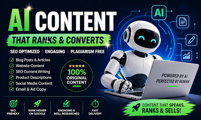 create seo ai content blog posts copywriting and articles