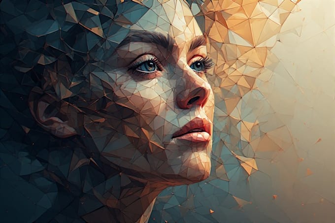 design unique geometric low poly  for you