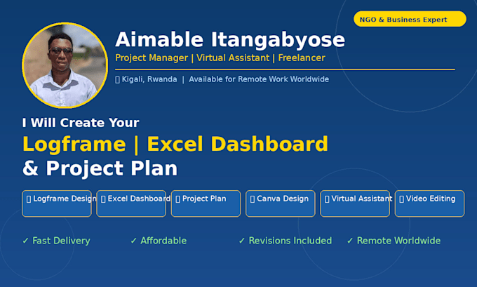 create a logframe, excel dashboard and project