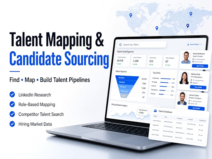 source qualified candidates using linkedin, boolean search and talent mapping