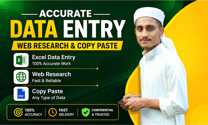 accurate excel data entry as per your requirement