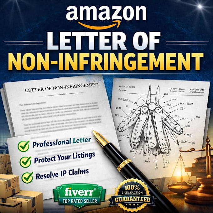 draft a patent non infringement letter for amazon reinstatement