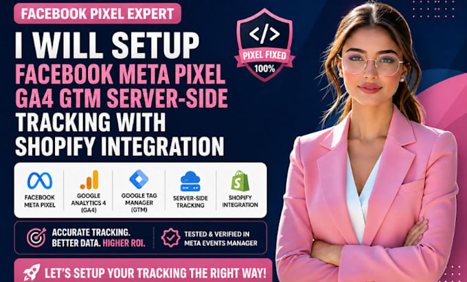 setup facebook meta pixel ga4 gtm server side tracking with shopify integration