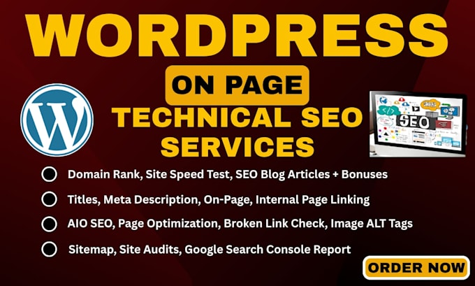 do wordpress on page and technical SEO, audit, and indexing