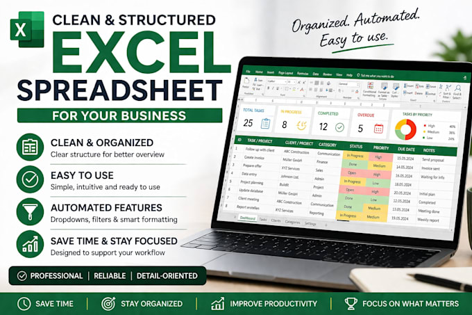 create a clean and automated excel spreadsheet for your business