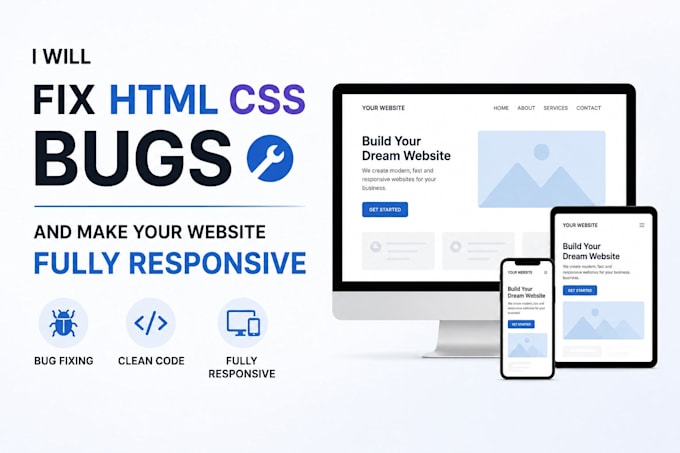 fix HTML CSS bugs and make your website fully responsive