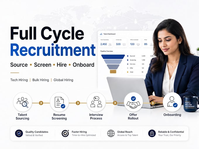 manage recruitment sourcing, screening and interview coordination