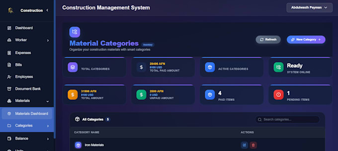 develop a full stack web application using laravel and react
