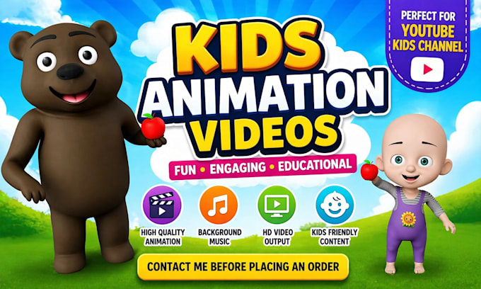 create 3d kids animation and nursery rhyme videos