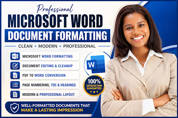 microsoft word document formatting, editing, and design