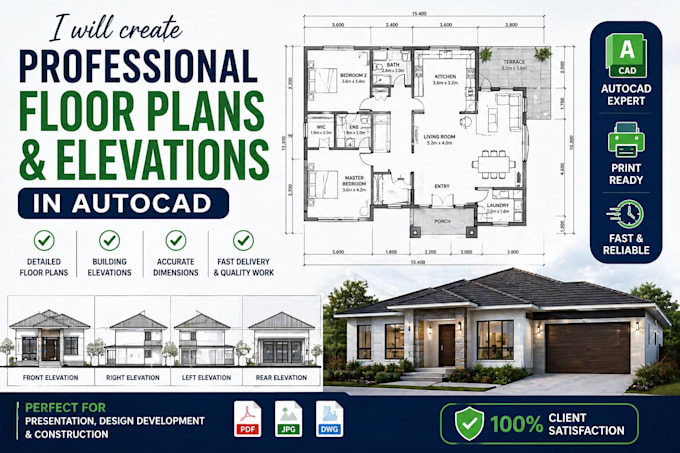create autocad floor plans and elevations for your house or building