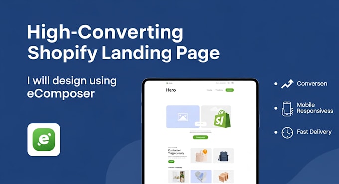 design a high converting shopify landing page using ecomposer