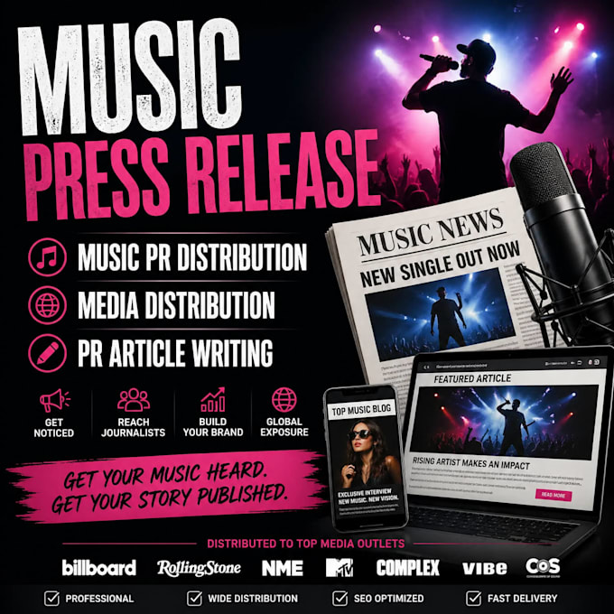 music press release music pr distribution media distribution pr article writing