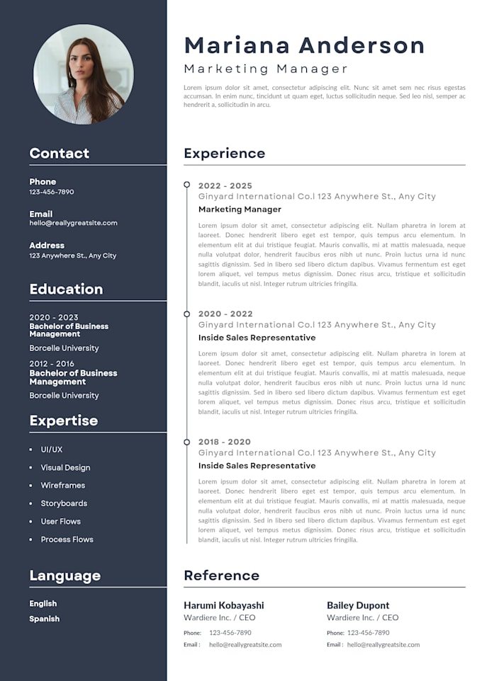 write a professional CV, resume and cover letter