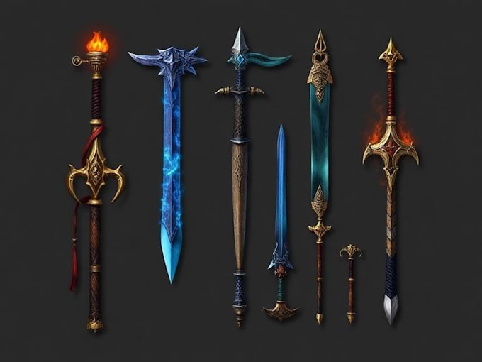 draw custom dnd weapons, magic items, and fantasy equipment