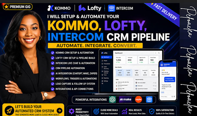 komo kommo lofty intercom crm pipeline lofty automation make ai integration
