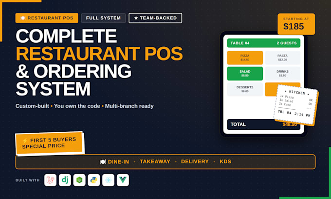 restaurant pos, management system and online ordering app