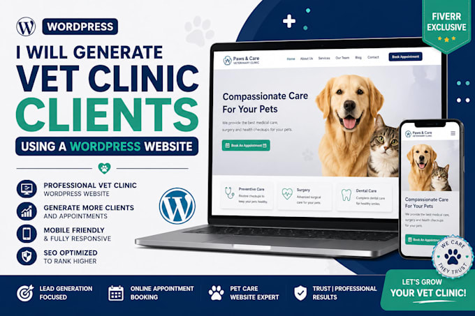 generate vet clinic clients using a wordpress website