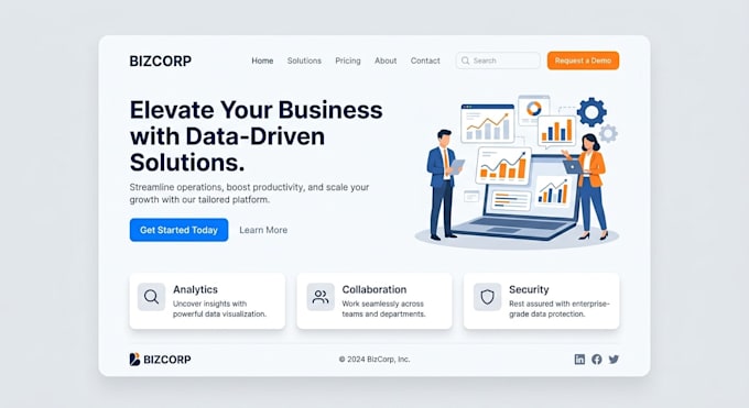create optimized UI UX for business websites