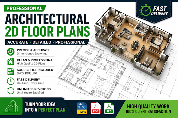 draw architectural floor plan, autocad 2d, house plans