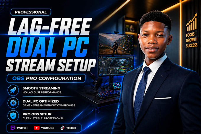 set up dual PC obs stream with zero lag and pro audio setup