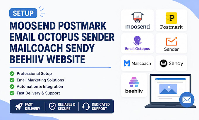 setup moosend postmark email octopus sender mailcoach sendy beehiiv website