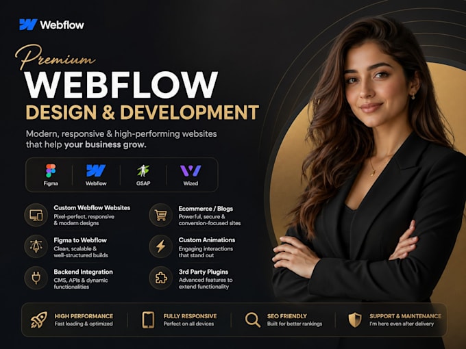 design or develop webflow website, webflow landing page