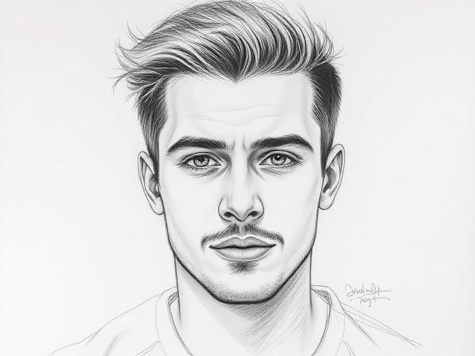 draw a custom pencil or charcoal portrait