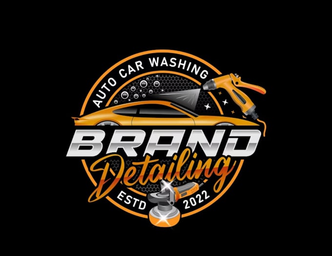 detailing auto mobile and car wash logo design