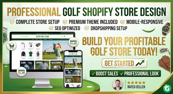 design golf shopify store golf website golf store golf accessories golf