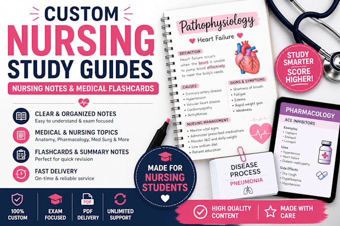 create custom nursing study guides, nursing notes, and medical flashcards