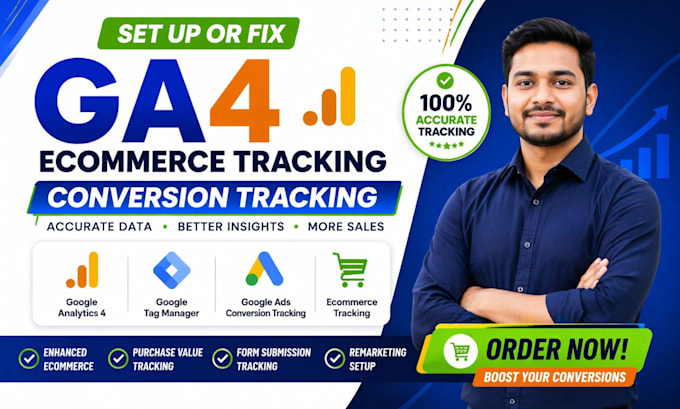 setup ga4 ecommerce tracking, google ads conversion tracking via GTM