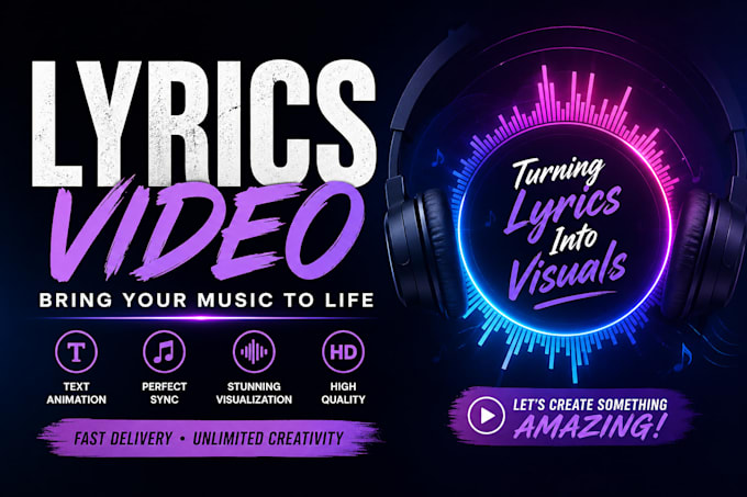 create lyric video plus audio visualization
