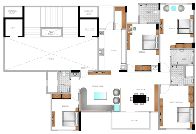 draw professional 2d floor plan in autocad