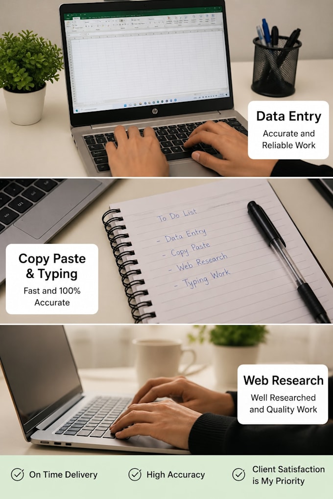 do data entry, copy paste and typing work