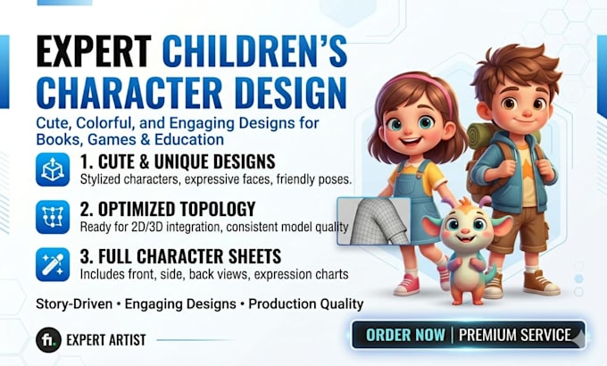 create children cartoon characters