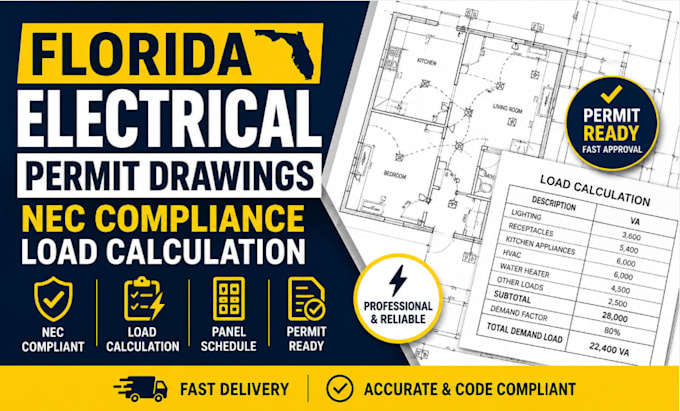 create florida electrical drawing nec load calculation panel schedule sld
