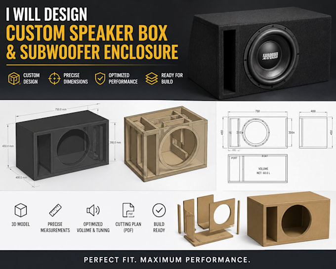 design a speaker box and subwoofer custom enclosure design