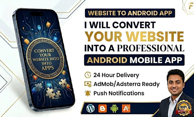convert your website into a professional android mobile app within 24 hou