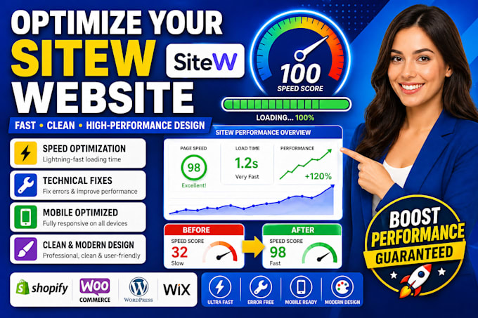 optimize sitew website for fix redesign speed improvement for high performance