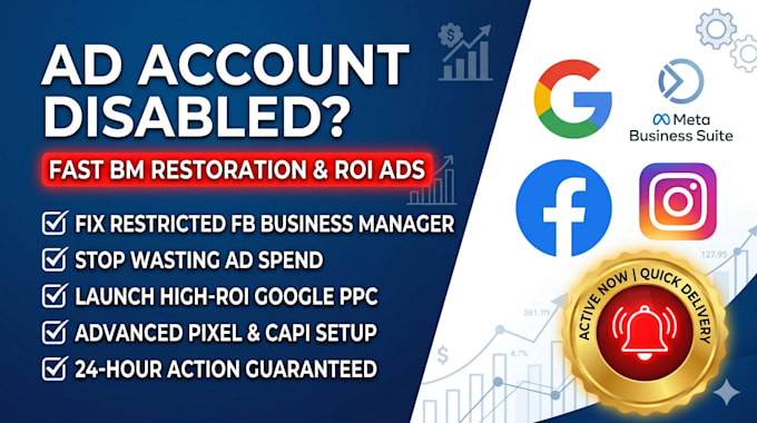 fix  business manager, setup facebook ads google ads experts