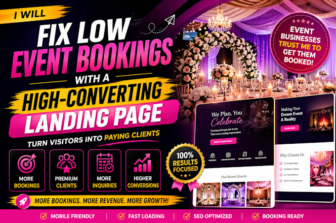 fix low event bookings with a high converting landing page
