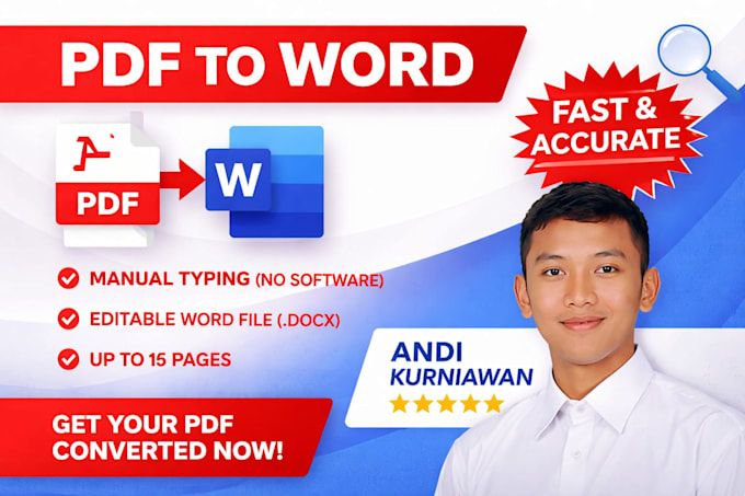 retype PDF to word manually fast and accurately