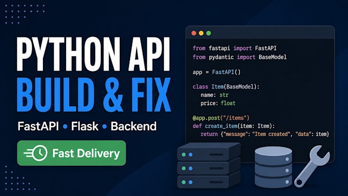 build or fix python apis, backend bugs, and scripts
